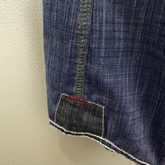 2/$30 Drill Mens Slim Fit Button Down Denim Shirt Size XL Blue Casual Skater - Picture 10 of 13